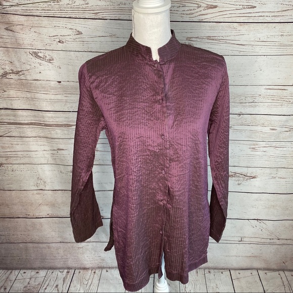 Eileen Fisher Tops - Eileen Fisher Purple Ribbed 100% Silk Size Small